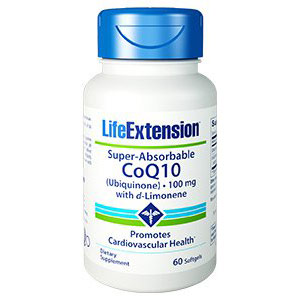 Life Extension Super-Absorbable CoQ10 Ubiquinone with d-Limonene 100 mg, 100 Softgels, Life Extension