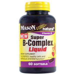 Mason Natural Super B-Complex Liquid, 60 Softgels, Mason Natural