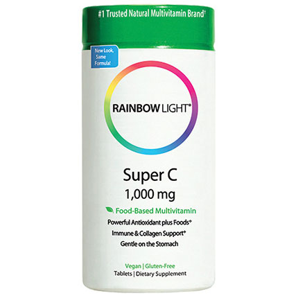 Rainbow Light Super C-1000, Food-Based Vitamin C, 120 Tablets, Rainbow Light