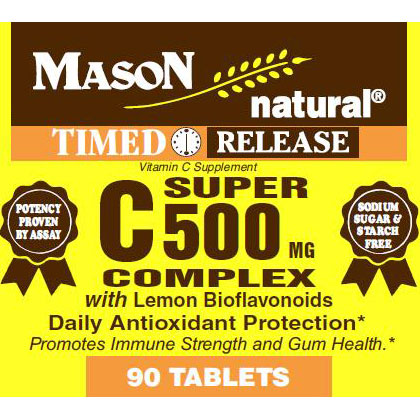 Mason Natural Super Vitamin C 500 Complex with Lemon Bioflavonoids, 90 Tablets, Mason Natural