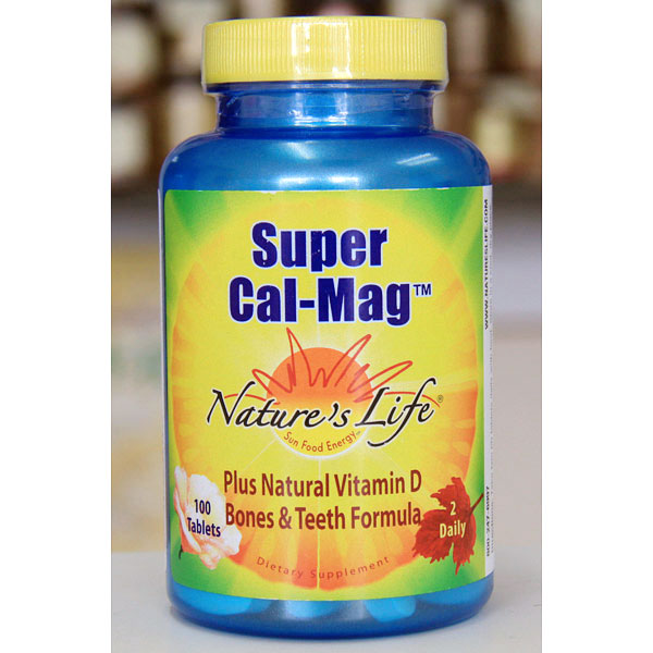 Nature's Life Super Cal-Mag Plus Natural Vitamin D, 100 Tablets, Nature's Life