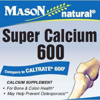 Mason Natural Super Calcium 600 mg, 100 Tablets, Mason Natural