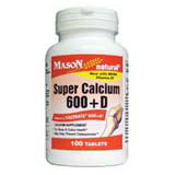 Mason Natural Super Calcium 600 mg with Vitamin D, 200 Tablets, Mason Natural