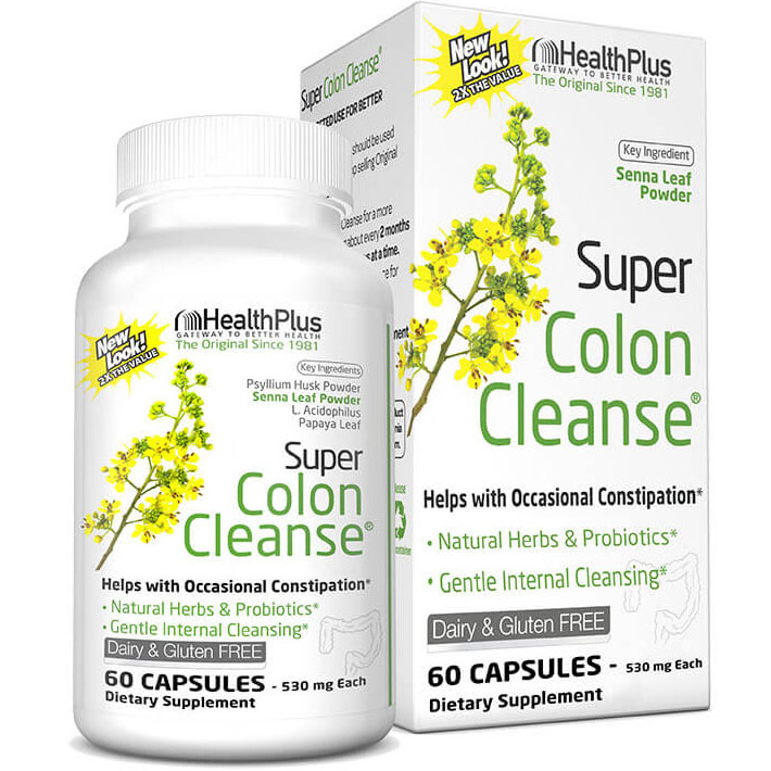 Health Plus Inc. Super Colon Cleanse, 60 Capsules, Health Plus Inc.