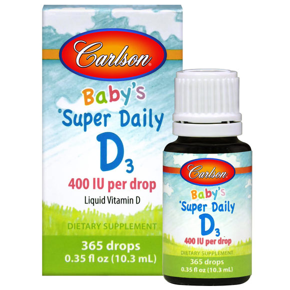 Carlson Labs Super Daily D3 for Baby, Liquid Vitamin D, 12.6 ml, Carlson Labs