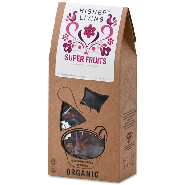 Higher Living Teas Organic Super Fruits Tea, 15 Biodegradable Teapees, Higher Living