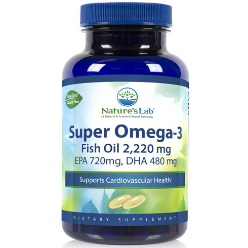 Nature's Lab Super Omega-3 Fish Oil, EPA 360/DHA 240, 60 Softgels, Nature's Lab