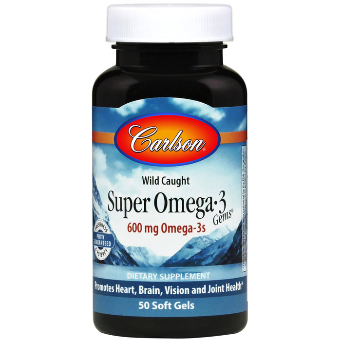 Carlson Laboratories Super Omega-3 Fish Oils, 1000 mg 50 softgels, Carlson Labs