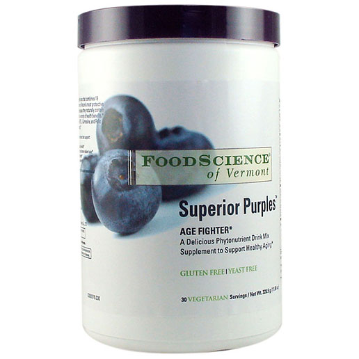 FoodScience Of Vermont Superior Purples Powder, Anti-Aging Drink Mix, 9.44 oz, FoodScience Of Vermont