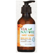 Via Nature Sweet Almond Carrier Skin Care Oil, 4 oz, Via Nature