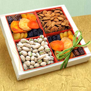 Elegant Gift Baskets Online Sweet Harvest Fruit & Nut Gift Tray, Elegant Gift Baskets Online
