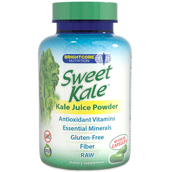 Brightcore Nutrition Sweet Kale, Kale Juice Powder, 60 Vegan Capsules, Brightcore Nutrition
