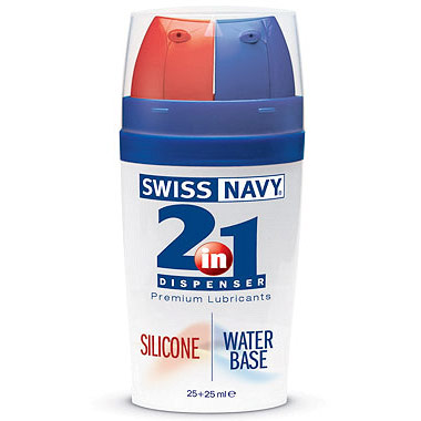 MD Science Lab Swiss Navy 2-in-1 Dispenser, Silicone & Water Based Premium Lubricants, 25+25 ml, MD Science Lab