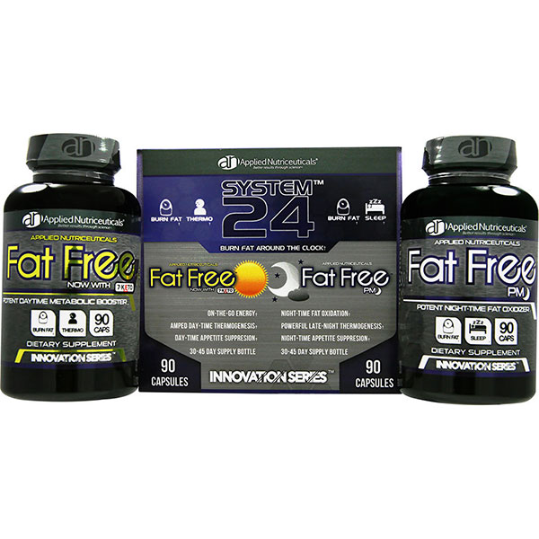 Applied Nutriceuticals System24 Fat Burning Stack, Fat Free AM/PM, 90+90 Caps, Applied Nutriceuticals