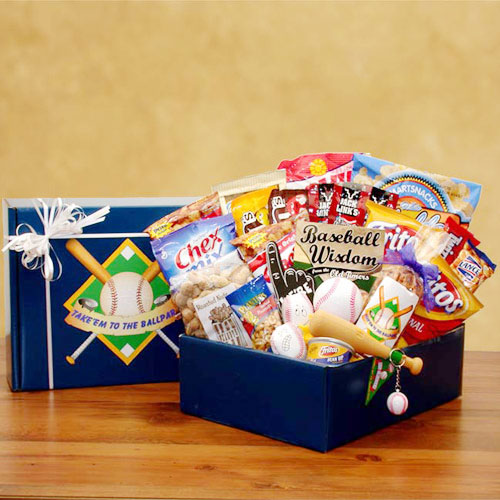 Elegant Gift Baskets Online Take Em To The Ballpark Baseball Gift Pack, Elegant Gift Baskets Online