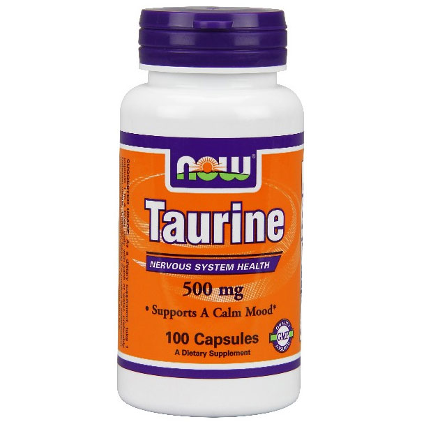 NOW Foods Taurine 500 mg, 100 Capsules, NOW Foods