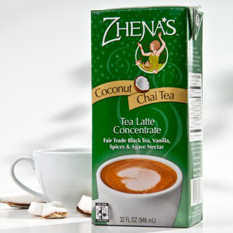 Zhena's Gypsy Tea Tea Latte Concentrate, Coconut Chai Tea, 6 x 32 oz, Zhena's Gypsy Tea