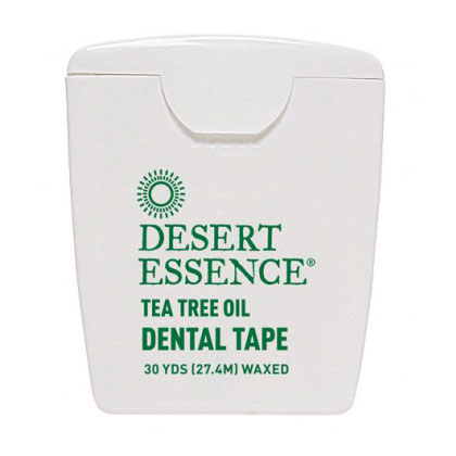 Desert Essence Tea Tree Oil Waxed Dental Floss Tape 30 yd, Desert Essence