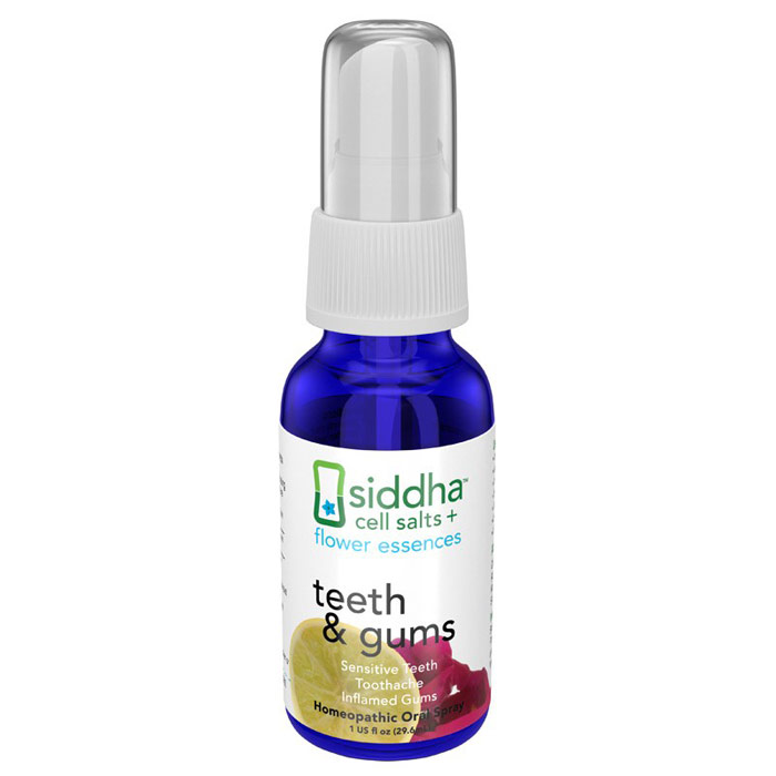 Sidda Flower Essences Teeth & Gums, Homeopathic Oral Spray, 1 oz, Sidda Flower Essences