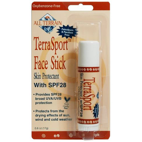 All Terrain TerraSport SPF 28 Face Stick Sunscreen, 0.6 oz, All Terrain