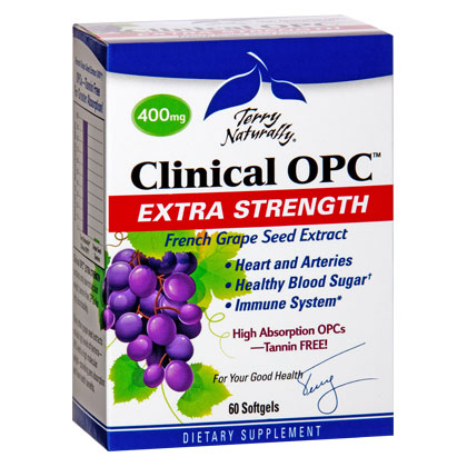 EuroPharma, Terry Naturally Terry Naturally Clinical OPC Extra Strength, French Grape Seed Extract, 60 Softgels, EuroPharma