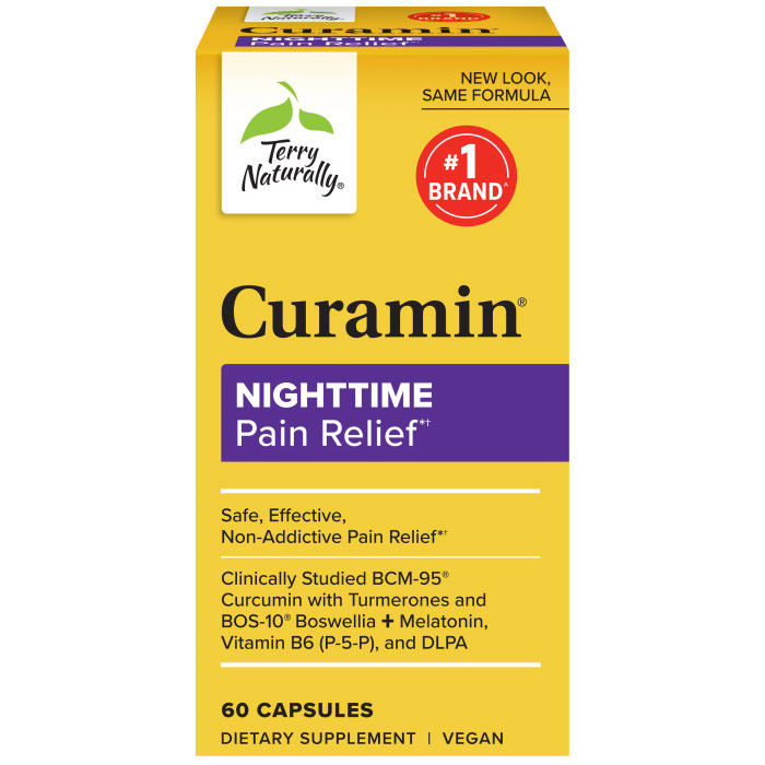 EuroPharma, Terry Naturally Terry Naturally Curamin PM, Nighttime Pain Relief, 30 Capsules, EuroPharma