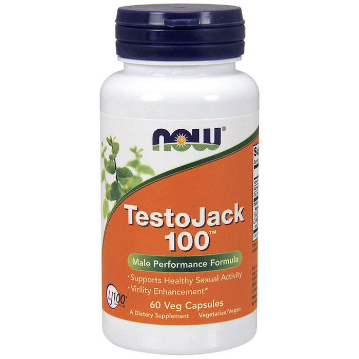 NOW Foods TestoJack 100, Testo Jack Male Performance Formula, 60 Vcaps, NOW Foods