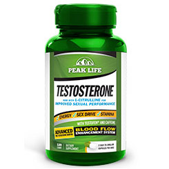 Peak Life Testosterone Formula with L-Citrulline, 120 Capsules, Peak Life