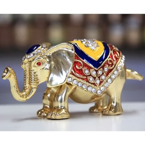 Jewelry Gift Box Thailand Elephant Gilt Jewelry Gift Box with Fine Crystals