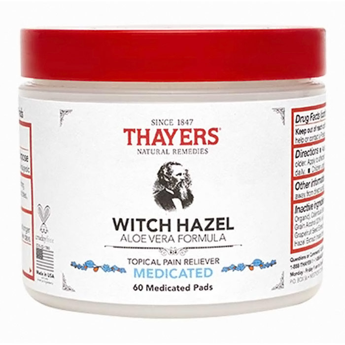 Thayers Thayers Witch Hazel Astringent Pads Medicated with Aloe Vera 60 pads