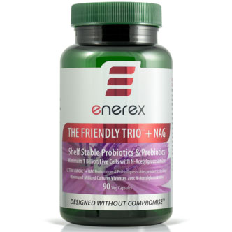 Enerex USA The Friendly Trio Plus NAG, Temperature Stable Probiotic & Prebiotic, 90 Capsules, Enerex USA