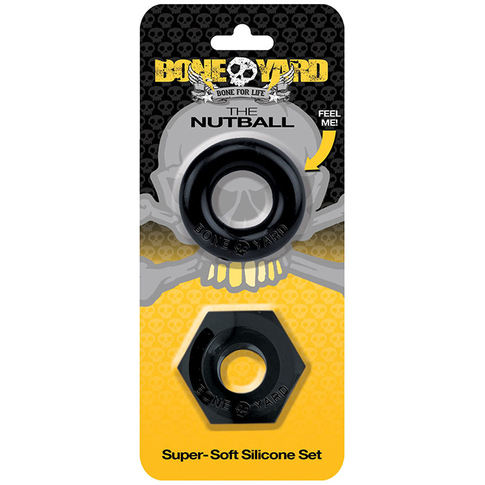 The Nutball Cock Ring Set, Super-Soft Silicone, Boneyard