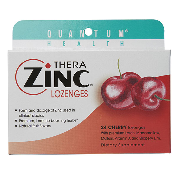 Quantum Health Thera Zinc Lozenges, Cherry, 24 loz, Quantum Health