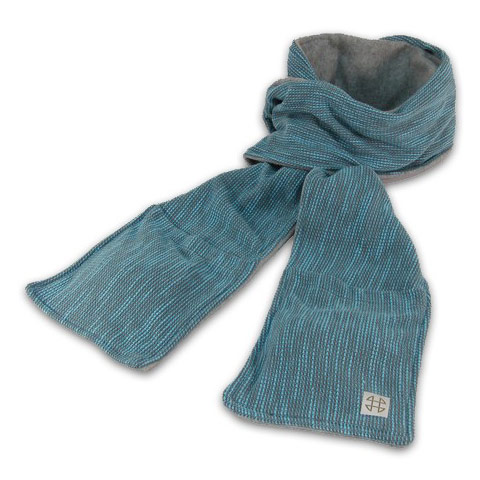 Relaxso Microwavable Thermal Pocket Scarf with Hand Warmer, Two Tone Misty Blue, Relaxso