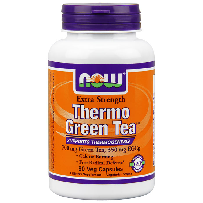 NOW Foods Thermo Green Tea, 700 mg Extra Strength, 90 Vegetarian Capsules, NOW Foods
