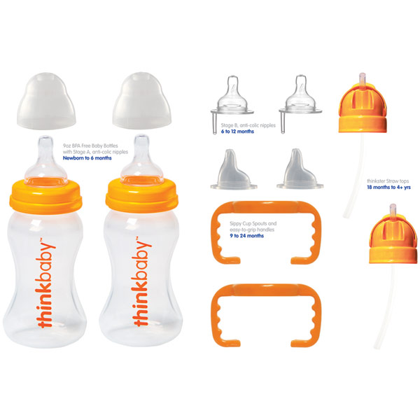 Thinkbaby Thinkbaby All In One Baby Bottle Set, Transitions from Newborn to 4+ Years, 1 Set