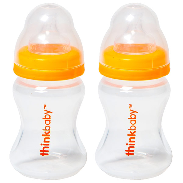 Thinkbaby Thinkbaby BPA Free Baby Bottle with Stage A Nipple (0-6 Months), 5 oz x 2 Pack