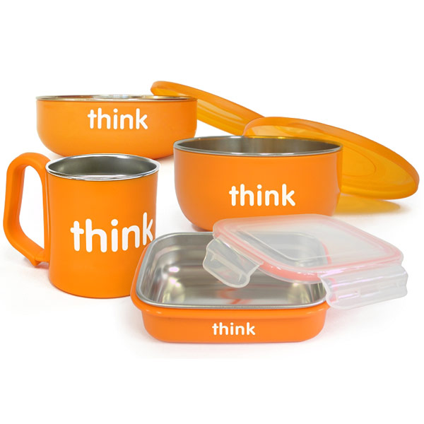 Thinkbaby Thinkbaby The Complete BPA Free Feeding Set - Orange, 1 Set