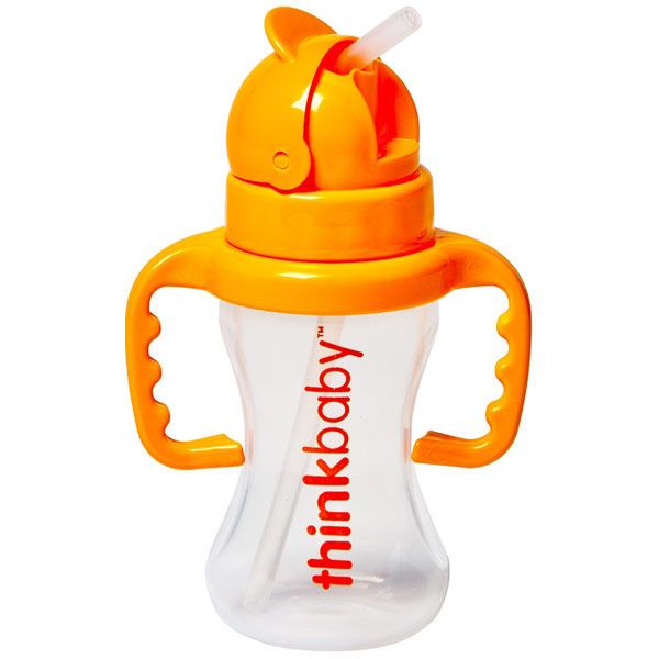 Thinkbaby Thinkbaby Thinkster Baby Straw Bottle - Orange, 9 oz