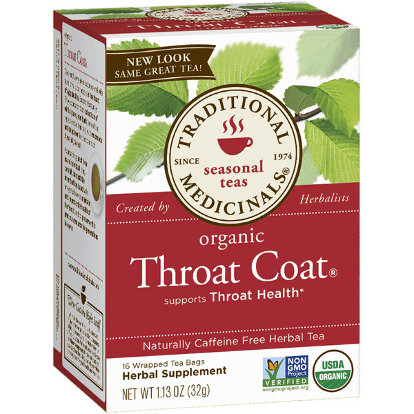 Traditional Medicinals Teas Throat Coat Tea 16 bags, Traditional Medicinals Teas
