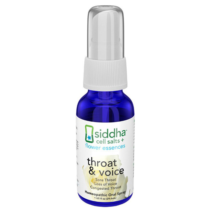 Sidda Flower Essences Throat & Voice, Homeopathic Oral Spray, 1 oz, Sidda Flower Essences