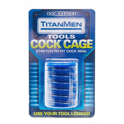 Doc Johnson TitanMen Cock Cage, Blue, Doc Johnson