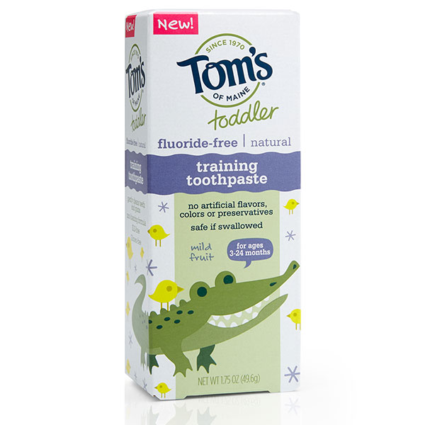 Tom's of Maine Toddler Training Toothpaste - Mild Fruit Gel, Fluoride Free, 1.75 oz, Tom's of Maine