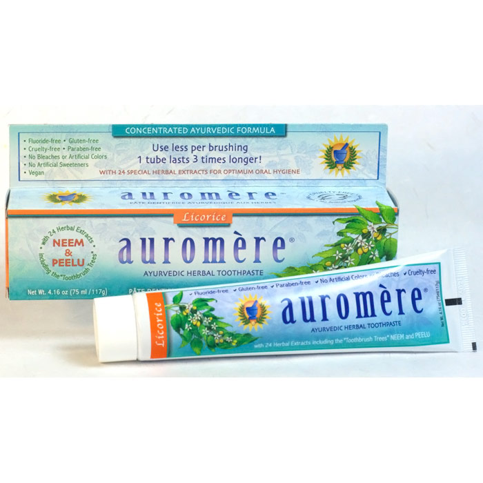Auromere Ayurvedic Herbal Toothpaste, Licorice, 4.16 oz, Auromere