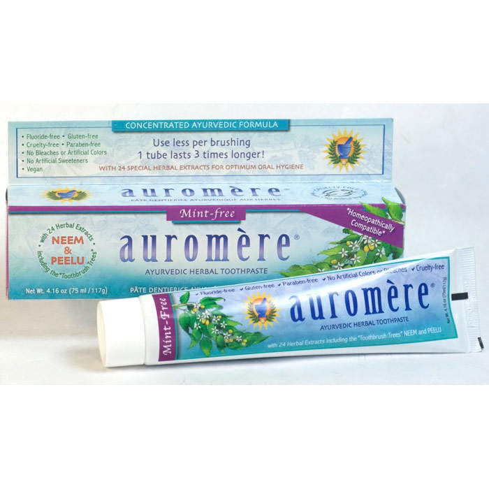 Auromere Ayurvedic Herbal Toothpaste, Mint Free, 4.16 oz, Auromere