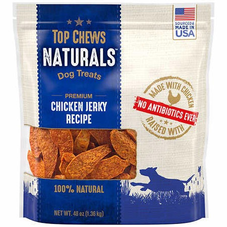 Top Chews Chicken Jerky Fillets, Natural Dog Treats, 48 oz (1.36 kg), Top Chews