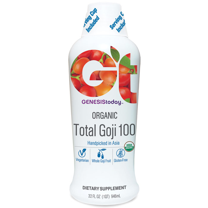Genesis Today Total Goji 100, Organic Pure Juice Liquid, 32 oz, Genesis Today