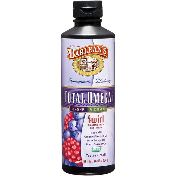 unknown Total Omega 3-6-9 Vegan Swirl Liquid, Pomegranate Blueberry, 16 oz, Barlean's Organic Oils
