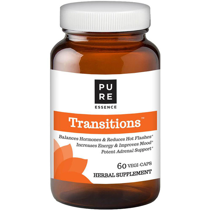 Pure Essence Labs Transitions, Herbs for Menopause, 60 Vegetarian Capsules, Pure Essence Labs
