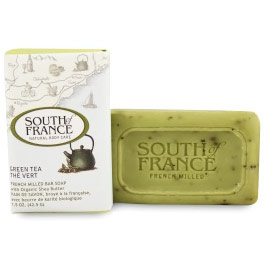 South of France French Milled Vegetable Travel Bar Soap, Green Tea, 1.5 oz x 12 Bars, South of France